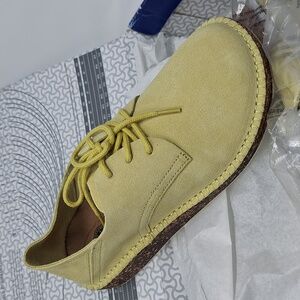 Birkenstock Gary In Popcorn Lace Up Suede Shoe